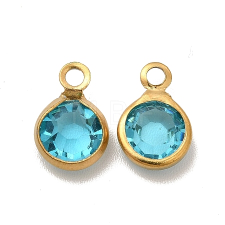 Ion Plating(IP) 304 Stainless Steel with Glass Charms STAS-G305-11G-08-1