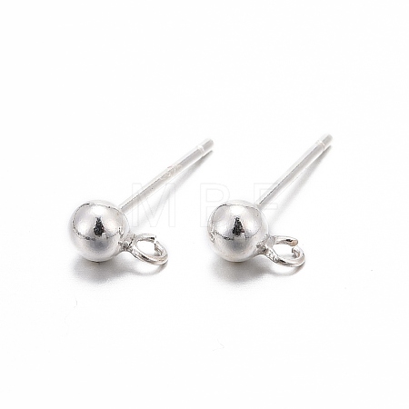 925 Sterling Silver Ear Stud Findings X-STER-K167-042C-S-1