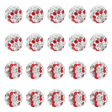 20Pcs Handmade Polymer Clay Rhinestone Beads CLAY-OC0001-12B-1