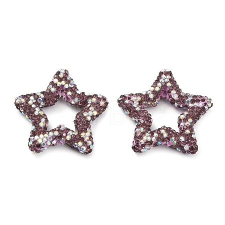 Star Shape Polymer Clay Rhinestone Beads CLAY-NH0001-06F-1