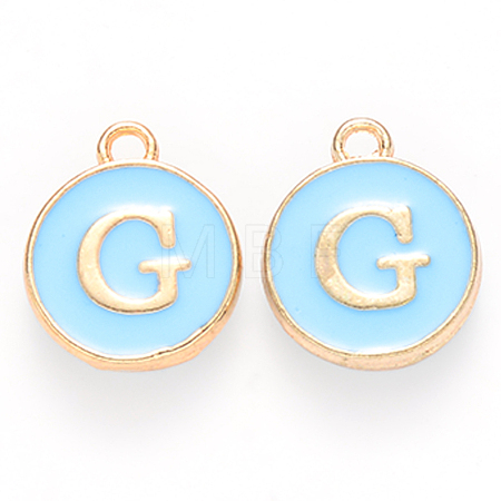 Golden Plated Alloy Enamel Charms ENAM-S118-04G-1