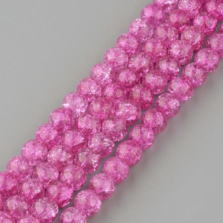 Synthetic Crackle Quartz Beads Strands GLAA-S134-6mm-04-1