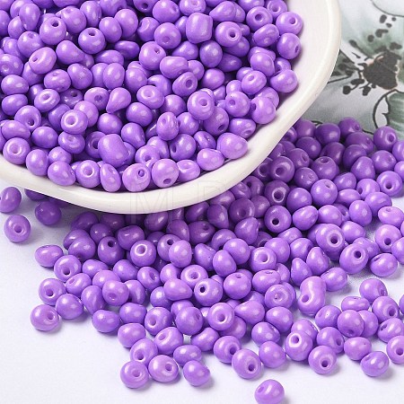 6/0 Opaque Baking Paint Glass Seed Beads SEED-M012-02A-11-1