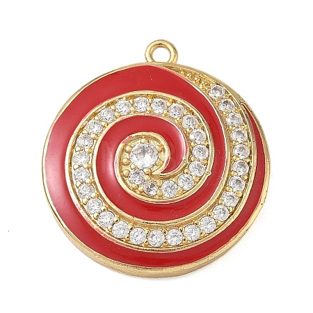 Brass Micro Pave Clear Cubic Zirconia Pendants CU-CBA4231-04B-G-1