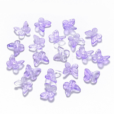 Transparent Spray Painted Glass Charms X-GLAA-T016-21B-1