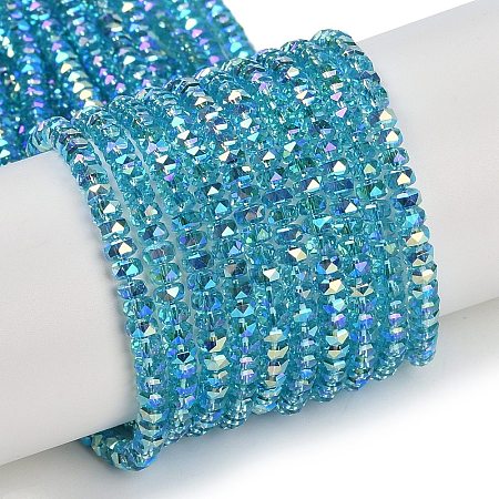 Electroplate Glass Beads Strands X-GLAA-Q105-03G-1