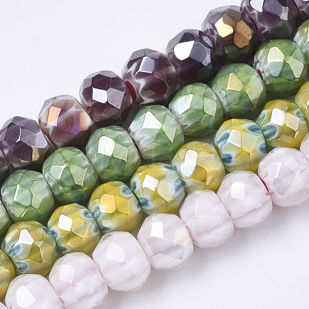 Handmade Millefiori Lampwork Beads Strands LAMP-R143-02-1