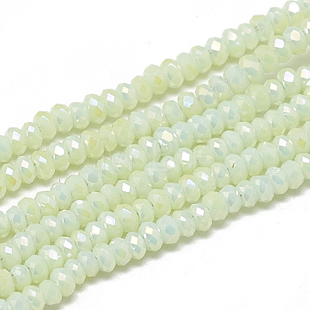 Electroplate Opaque Solid Color Glass Beads Strands X-EGLA-Q112-B11-1