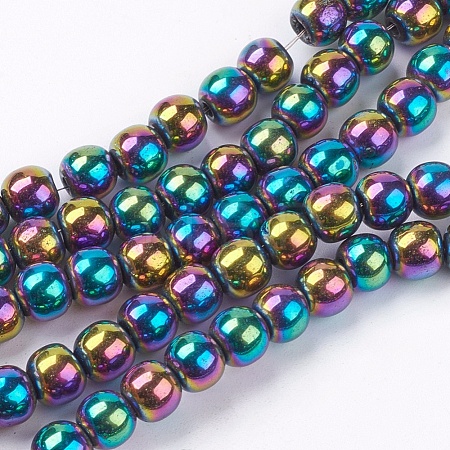 Non-Magnetic Synthetic Hematite Beads Strands X-G-S096-6mm-5-1