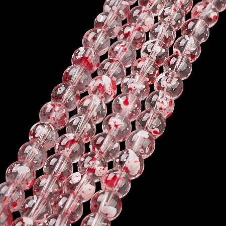 Baking Paint Transparent Glass Bead Strands DGLA-R053-02D-1