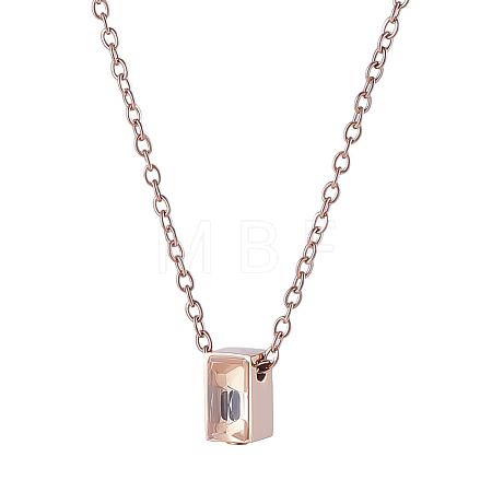 304 Stainless Steel with Clear Glass Rectangle Pendant Urn Ashes Necklaces for Women Men NJEW-WH0013-83RG-1