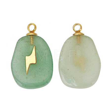 Natural Green Aventurine Pendants FIND-PW0015-01A-03-1
