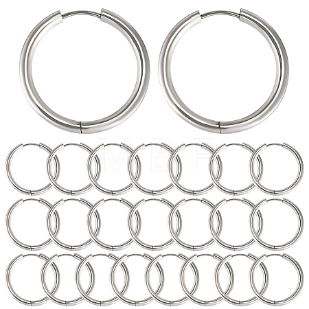 12 Pairs 202 Stainless Steel Huggie Hoop Earrings EJEW-SC0002-02-1