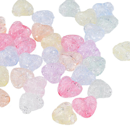 Transparent Crackle Acrylic Beads X-MACR-N006-14-A01-1