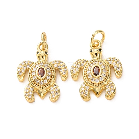Brass Micro Pave Colorful Cubic Zirconia Pendants CU-E003-18G-07-1