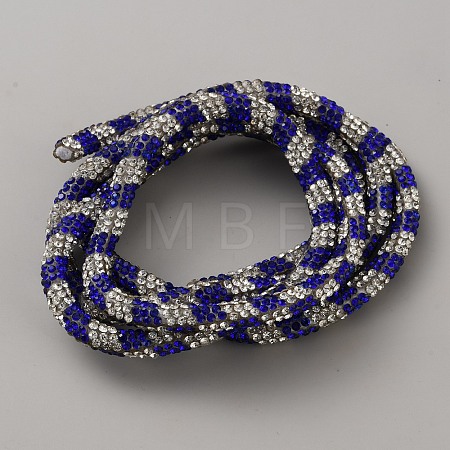 PVC with Rhinestone Round Tube Cord OCOR-WH0120-79B-1
