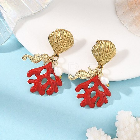304 Stainless Steel Enamel Stud Earrings EJEW-JE07476-1