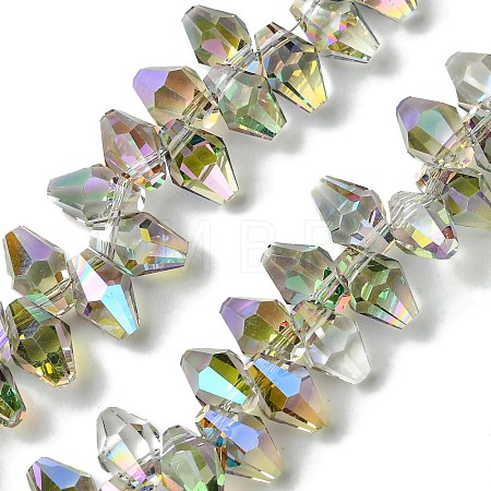 Transparent Electroplate Glass Beads Strands GLAA-K064-06A-HP02-1
