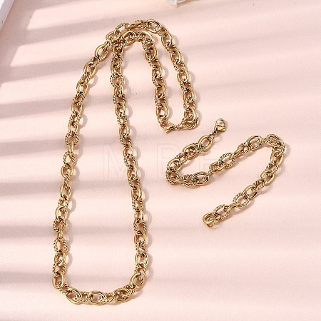Unisex 304 Stainless Steel Bracelets & Necklaces SJEW-L199-11G-1