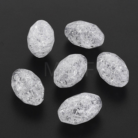 Transparent Crackle Acrylic European Beads CACR-S010-10-1