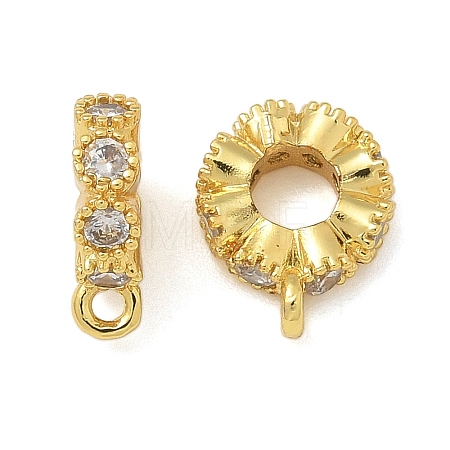 Brass Micro Pave Cubic Zirconia Tube Bails KK-U050-08G-1