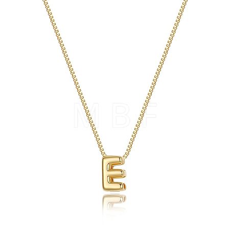 Brass Initial Pendant Box Chain Necklaces for Women FS-WG5C822-05-1
