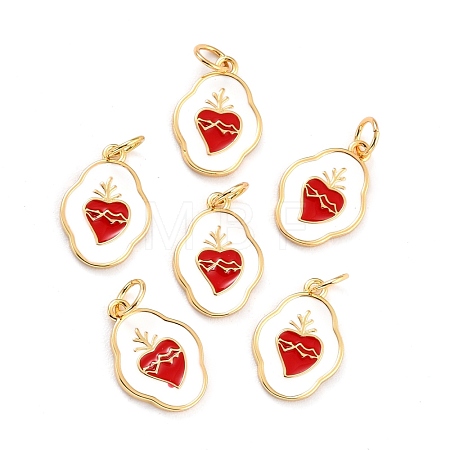 Brass Enamel Pendants KK-P204-17G-1
