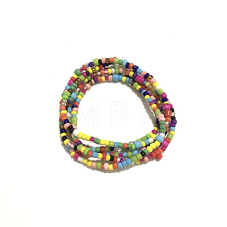 Glass Seed Beaded Waist Beads WG0248E-18-1