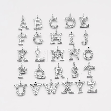 Brass Micro Pave Cubic Zirconia Pendants ZIRC-F008-1