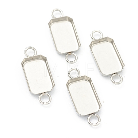 Tarnish Resistant 201 Stainless Steel Cabochon Connector Settings LS-STAS-H143-23P-1