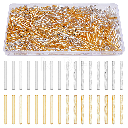 600Pcs 4 Style Glass Bugle Beads SEED-FH0001-12-1