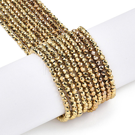 Electroplate Glass Beads Strands EGLA-T027-01G-1