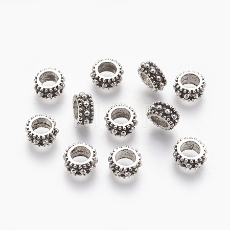 Tibetan Style Alloy European Beads X-MPDL-7610-AS-NR-1