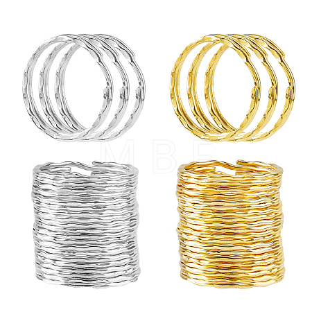 60Pcs 2 Colors Iron Split Key Rings KK-DC0004-15-1