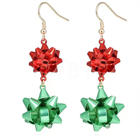 Christmas Theme Alloy Plastic Dangle Earrings FS-WG6FBD6-12-1