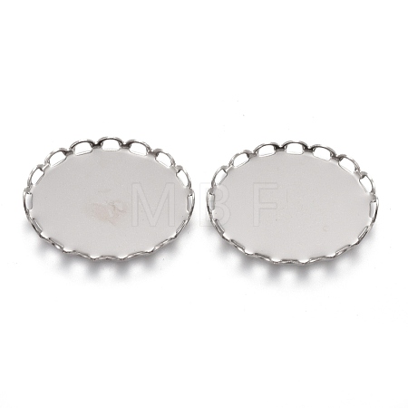 Tarnish Resistant 304 Stainless Steel Cabochon Settings STAS-P249-13A-P-1