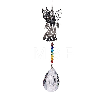 Glass Teardrop Pendant Decorations PW-WG80988-02-1