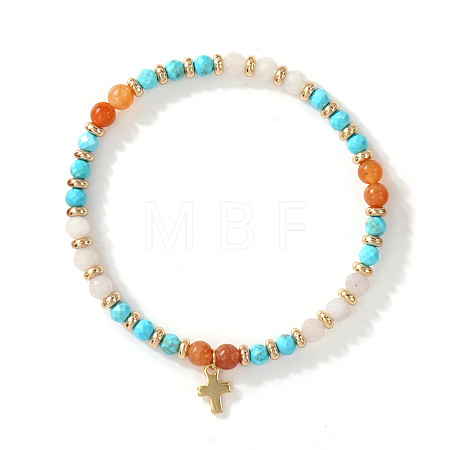 Vintage Brass Cross Charm Bracelets GR0330-2-1