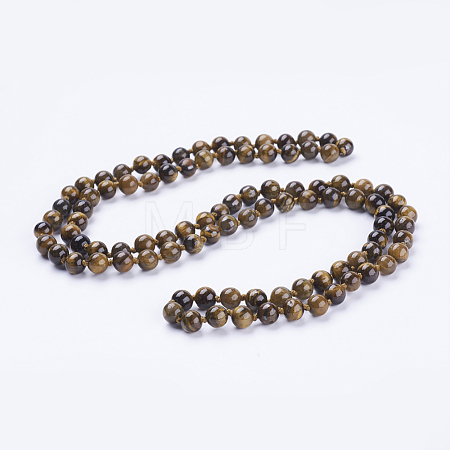 Natural Tiger Eye Beaded Necklaces NJEW-P202-36-A31-1