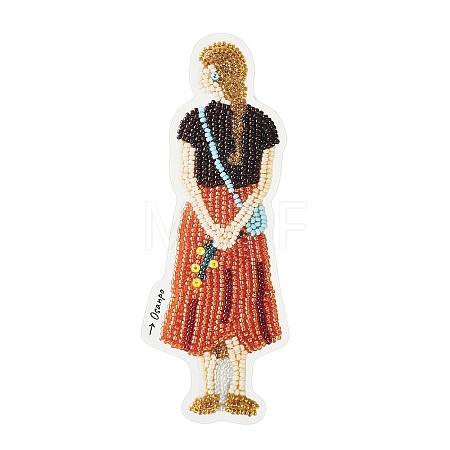MIYUKI Seed Beads Walking Girls Brooch Making Kits DIY-H165-01D-1