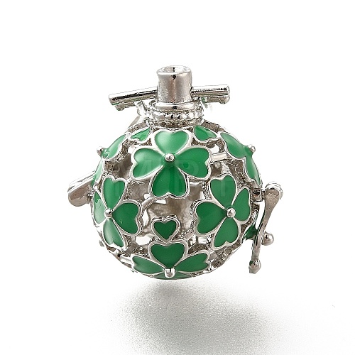 Alloy Enamel Bead Cage Pendants ENAM-M047-01P-A-1