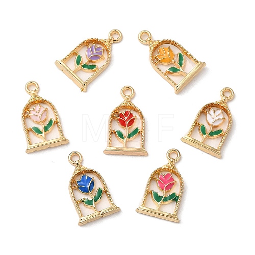 Eco-friendly Alloy Enamel Pendants X-PALLOY-M212-08G-1