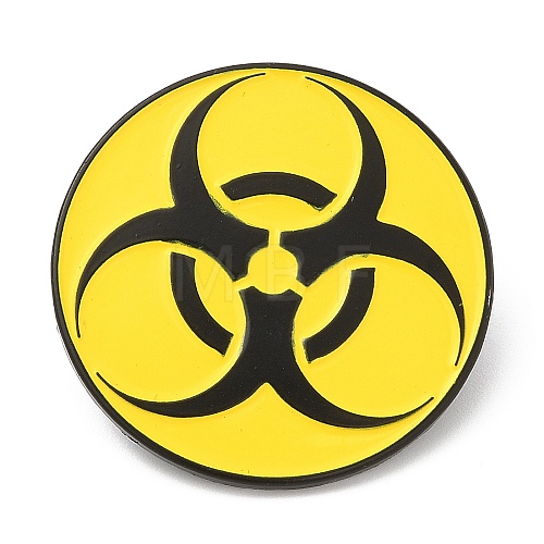 Radioactive Sign Enamel Pin JEWB-D018-02A-EB-1