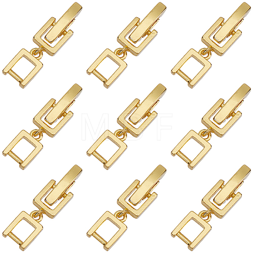 SUNNYCLUE 9Pcs Brass Fold Over Clasps KK-SC0004-06G-1