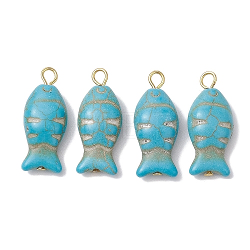 Synthetic Turquoise Pendants PALLOY-JF02655-1