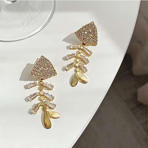 Alloy Rhinestone Stud Earrings FS-WGE0AD6-10-1