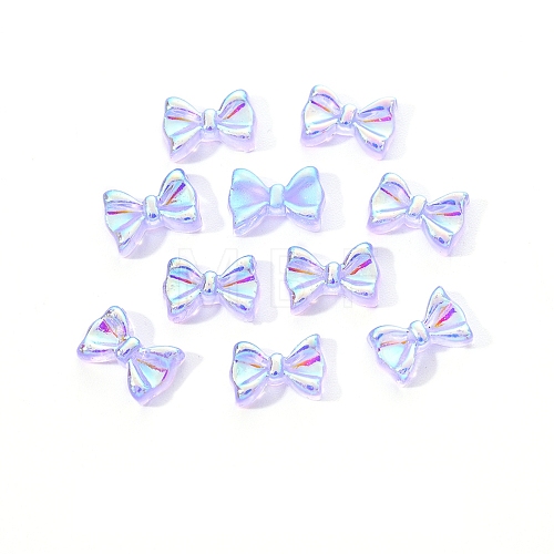 Electroplated Bowknot Resin Cabochons MRMJ-R128-16H-1