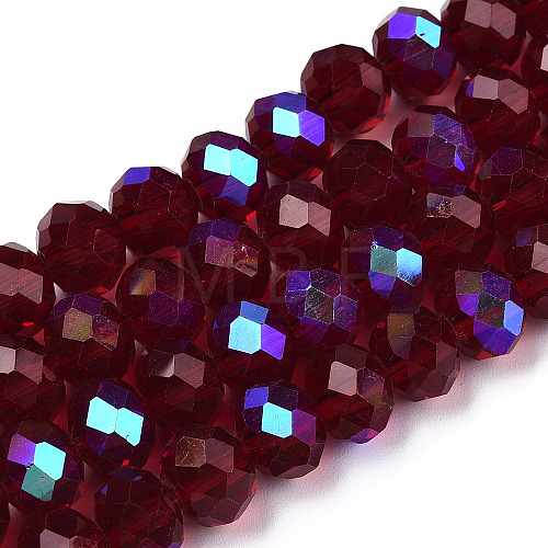 Electroplate Glass Beads Strands EGLA-A034-T6mm-L21-1