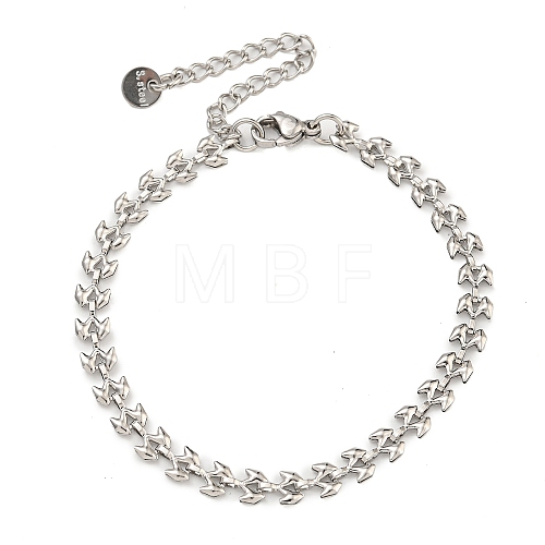 304 Stainless Steel Link Chain Bracelets for Women BJEW-S153-14P-1