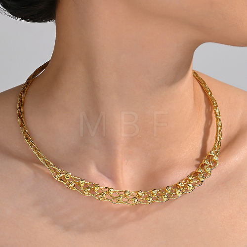 Elegant Vintage Style Brass Mesh Adjustable Women's Choker Necklaces EX8491-1